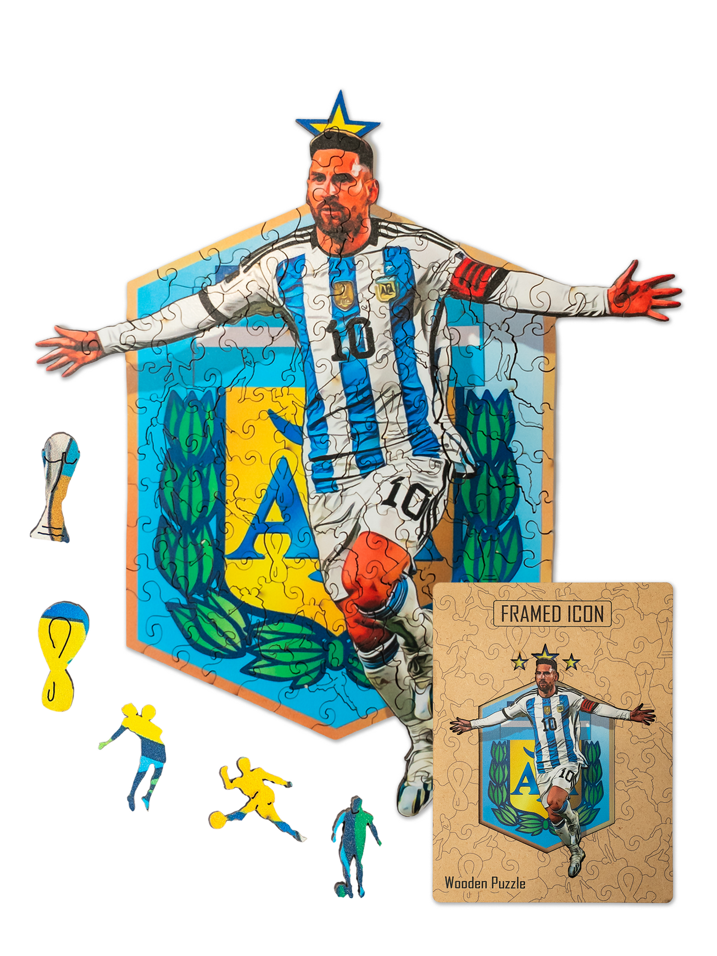 Дървен пъзел + постер на Меси/Messi