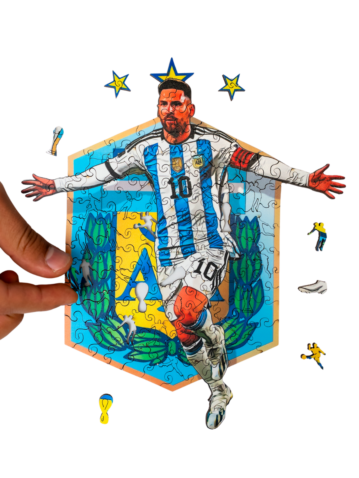 Дървен пъзел + постер на Меси/Messi